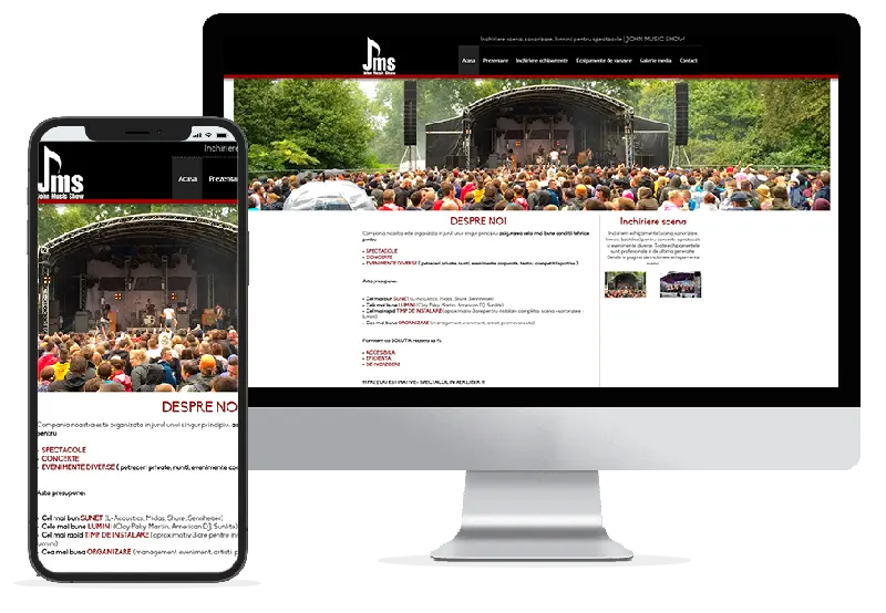 Realizare web design pentru site John Music Show