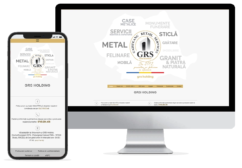 Realizare web design pentru site GRS Holding