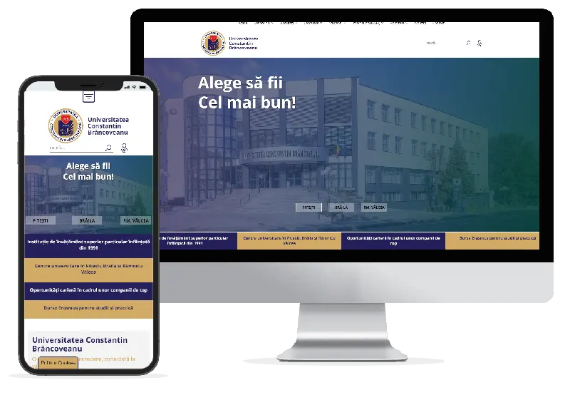Realizare site Universitatea Constantin Brancoveanu Pitesti, Braila, Ramnicu Valcea