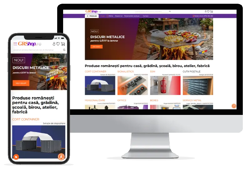 Realizare web design site Magazin Online GRShop